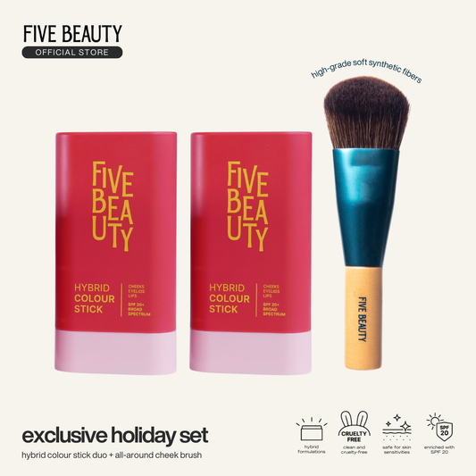 Hybrid Colour Stick Duo & All-Around Cheek Brush Set